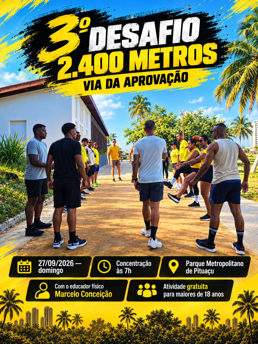 Card de divulgação do 3º Desafio 2400m, realizado em 27 de setembro de 2026. Evento encerrado.